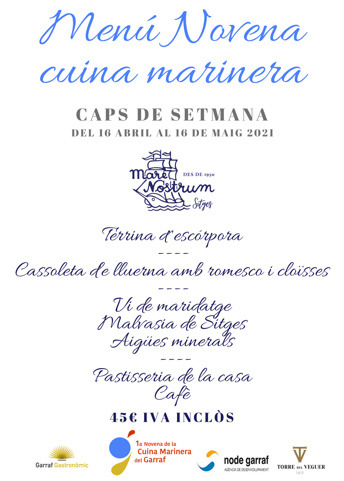 1a novena menu